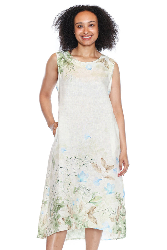 Floral Linen Midi Dress