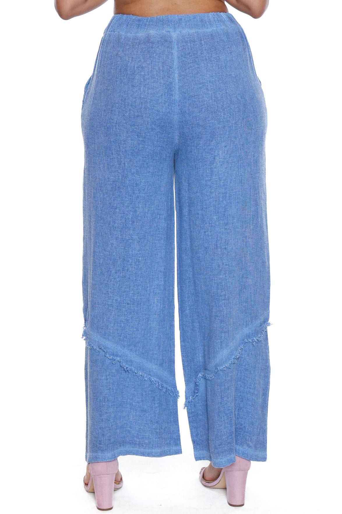 Linen Blend Wide-Leg Pants