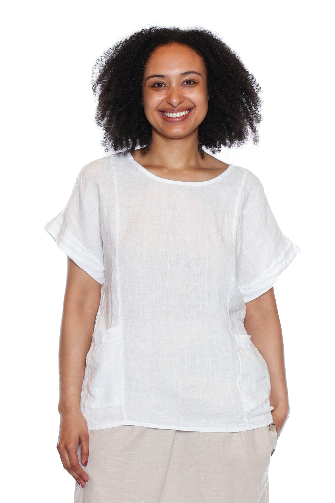 Linen Relaxed Pocket Top