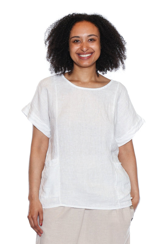 Linen Relaxed Pocket Top