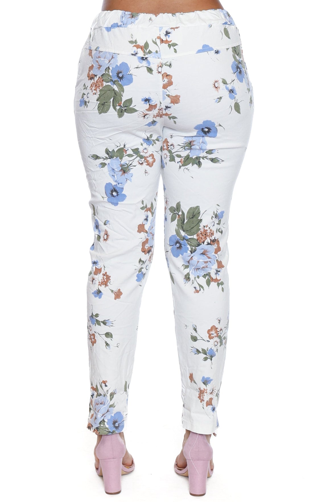 Floral Print Pull-On Pants