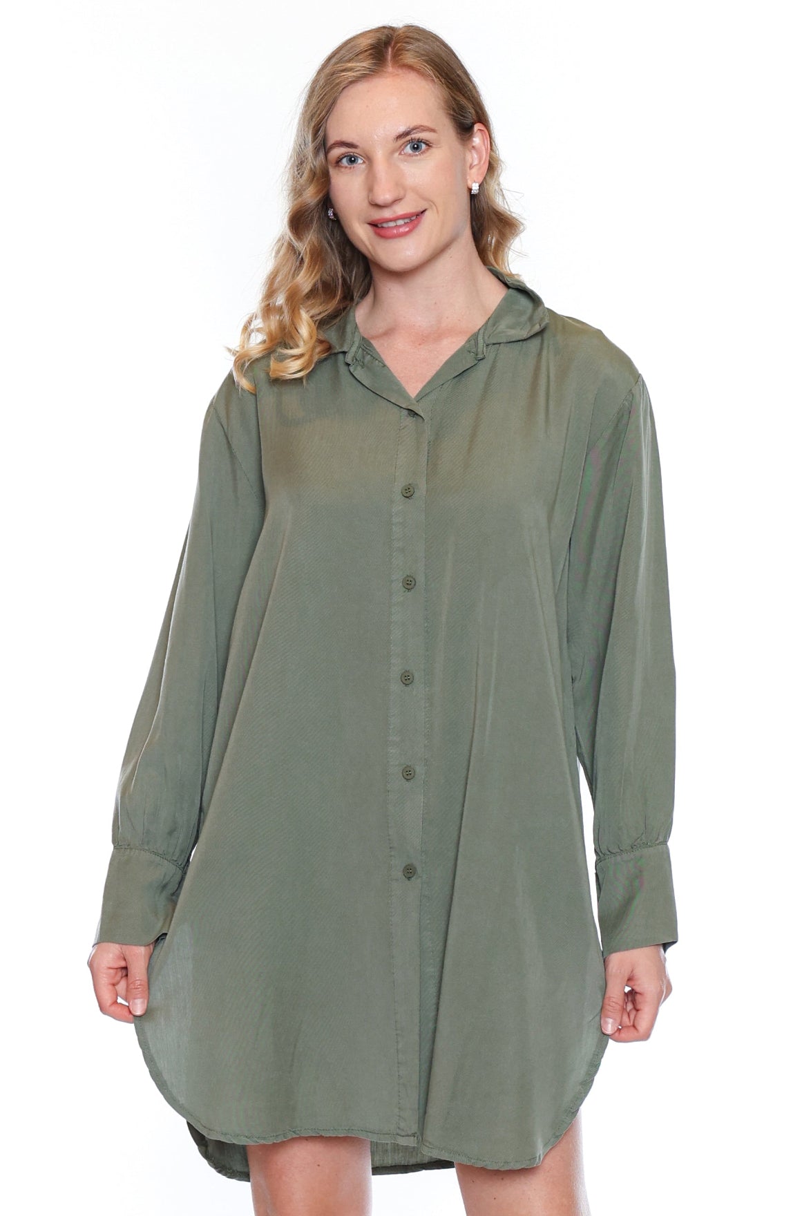 Tencel Button-Down Blouse