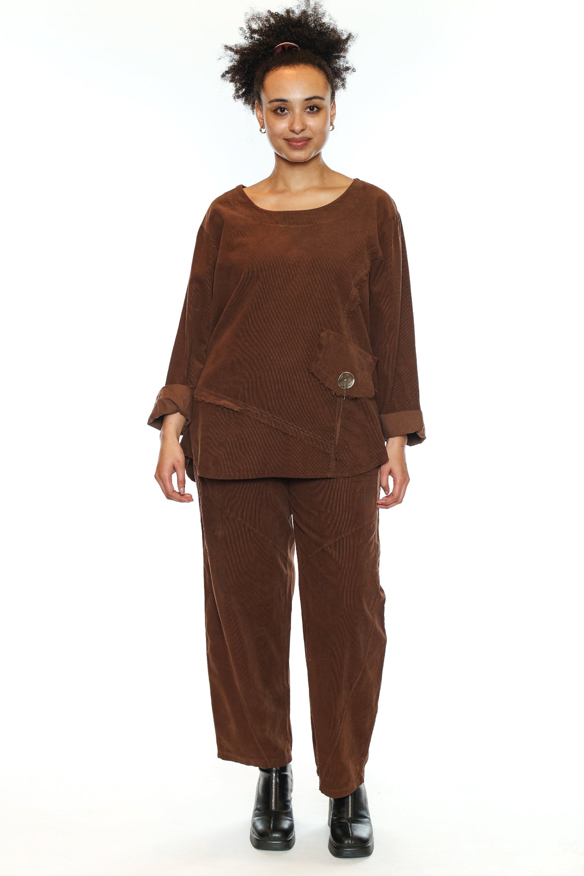 Textured Cotton Relaxed Pant