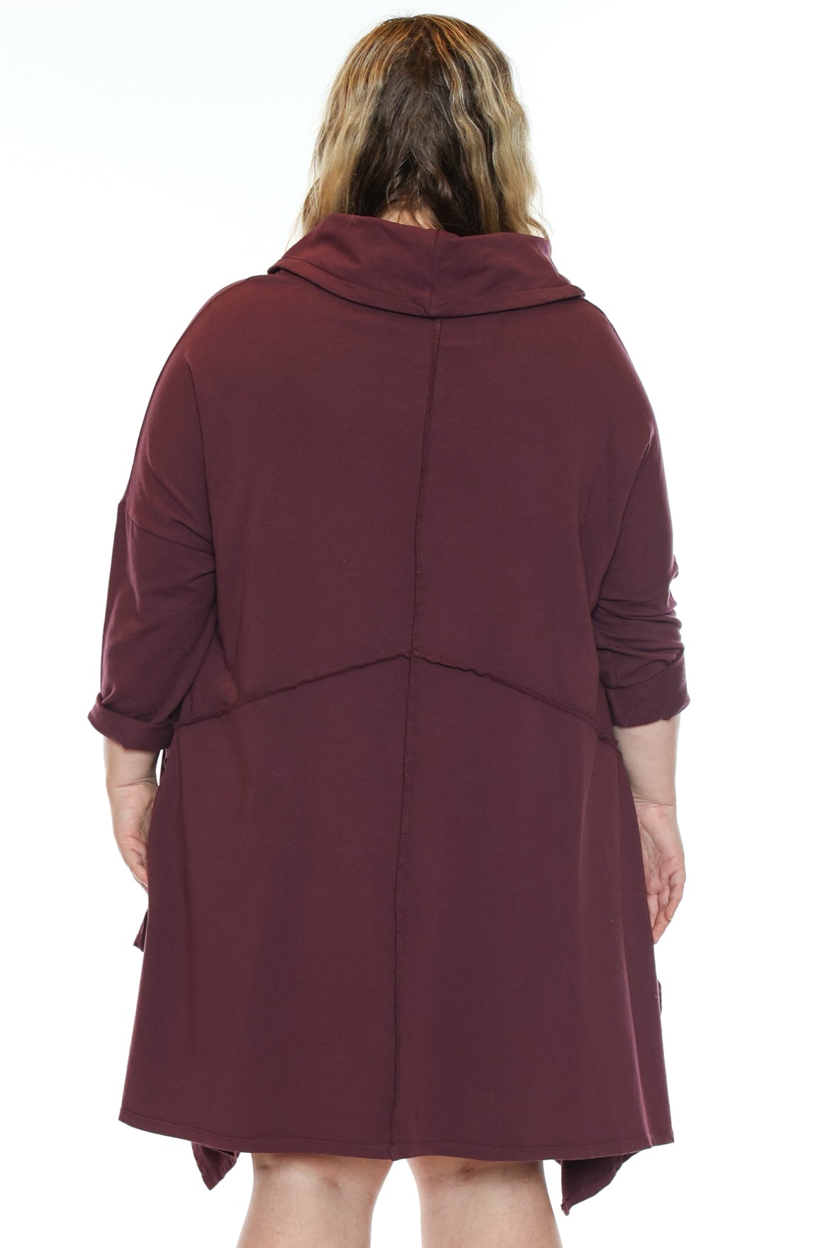 Cowl Neck Handkerchief Hem Dress