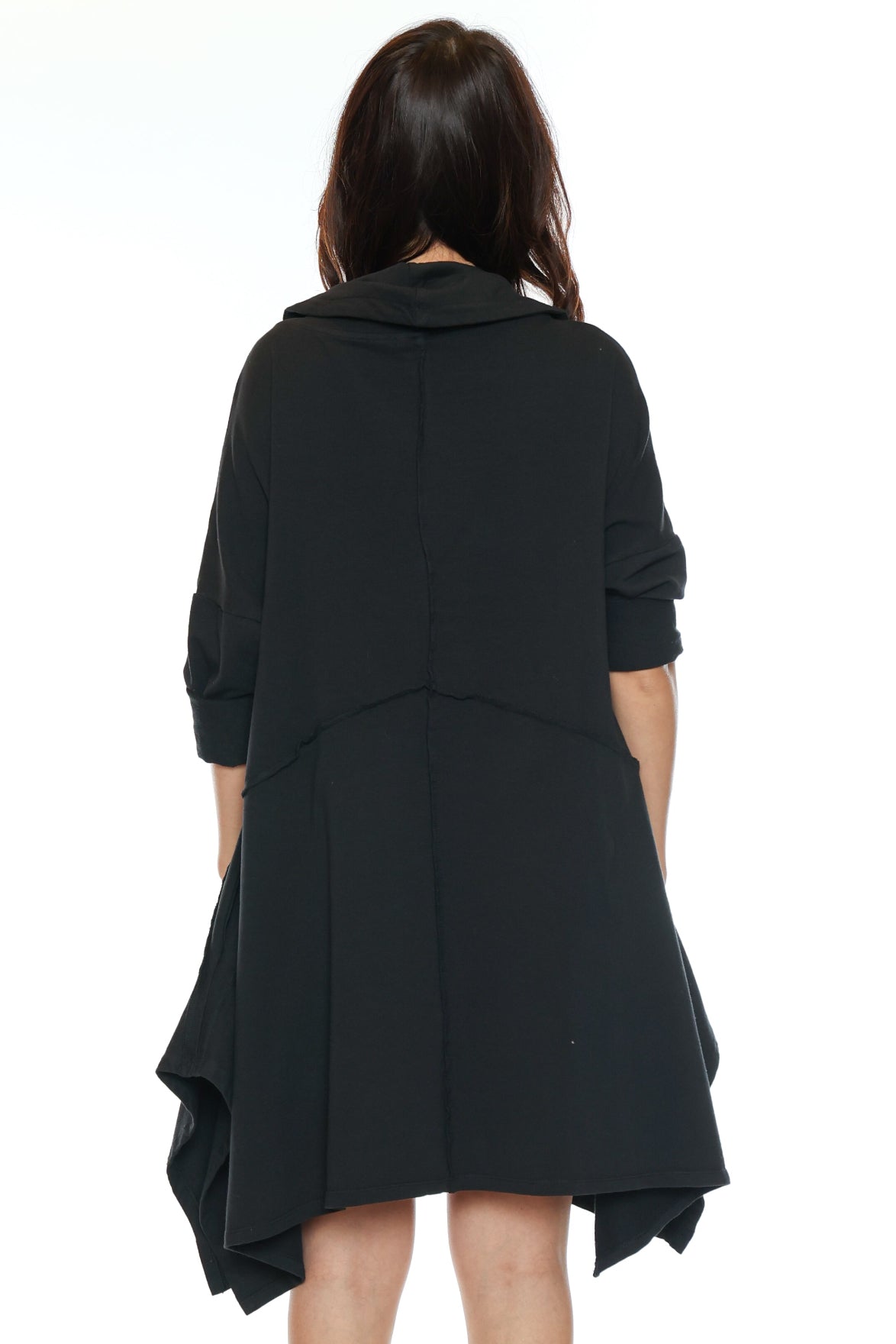 Cowl Neck Handkerchief Hem Dress