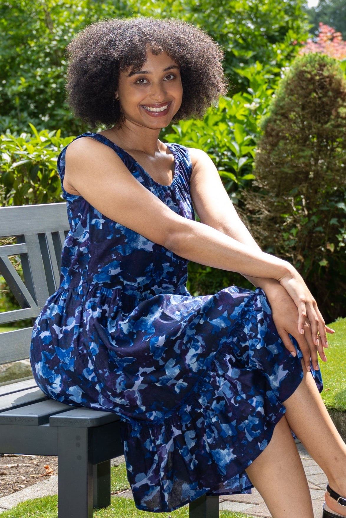 Floral Sleeveless Ruffle Hem Dress