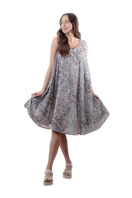 Printed Rayon Umbrella Dress