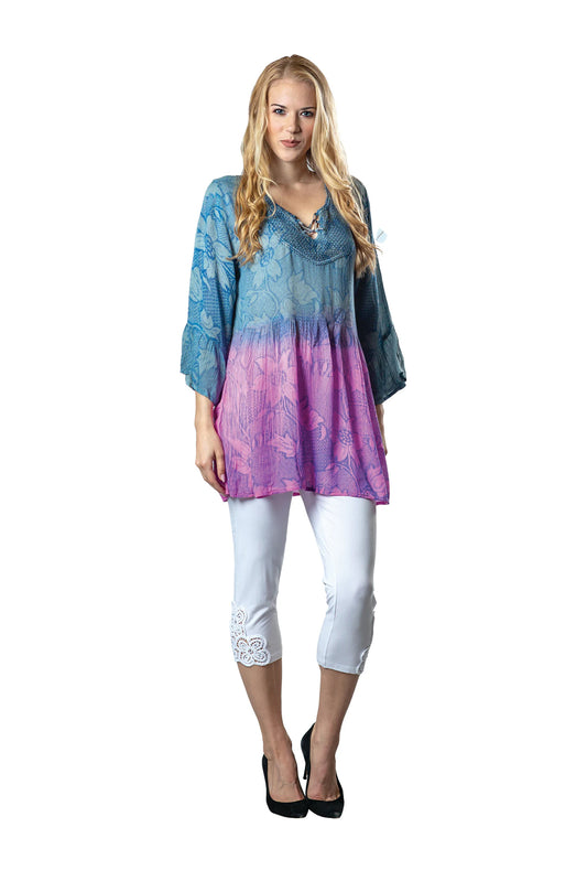 Rayon Lace Neckline Blouse