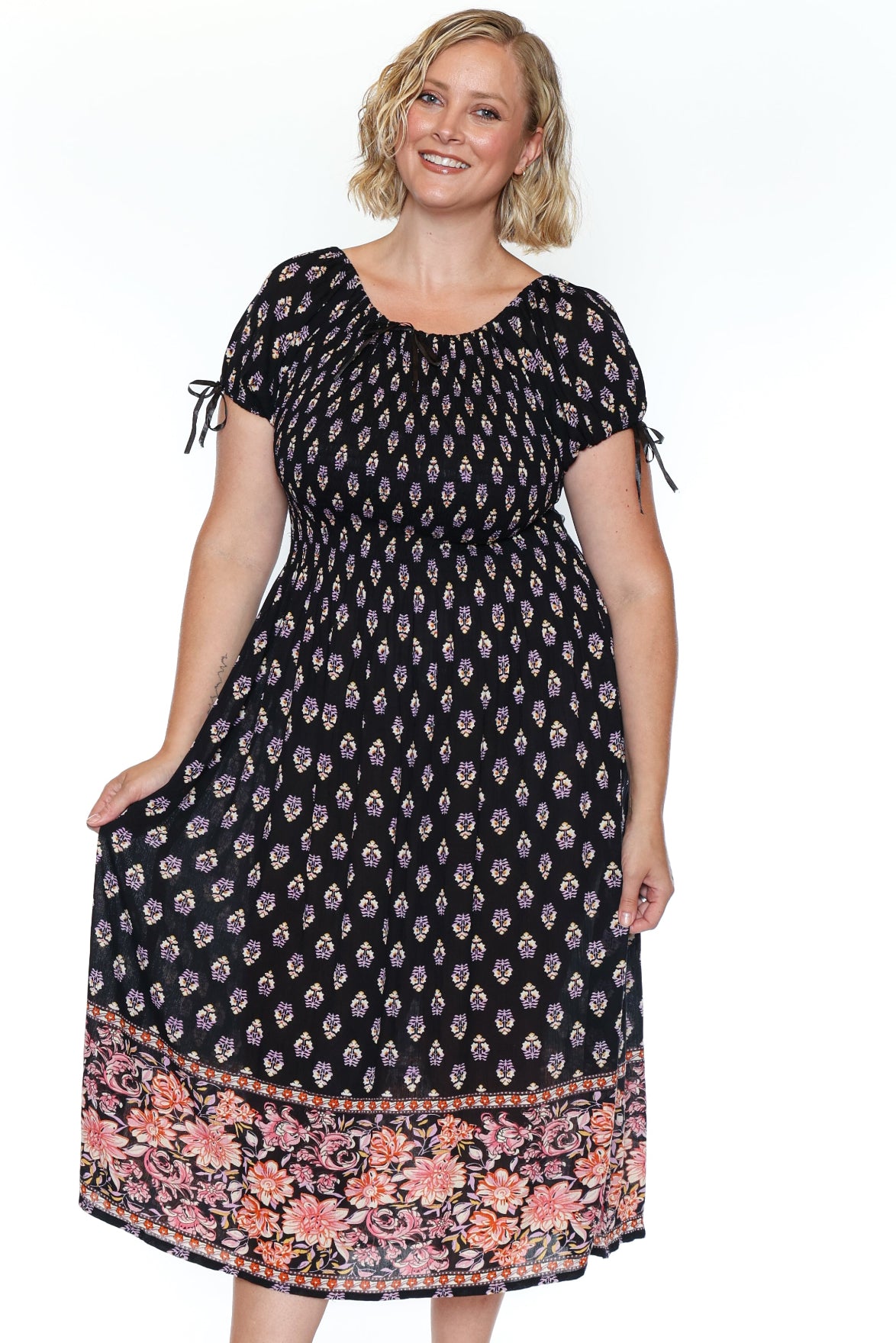 Garden Muse Smocked Midi Dress
