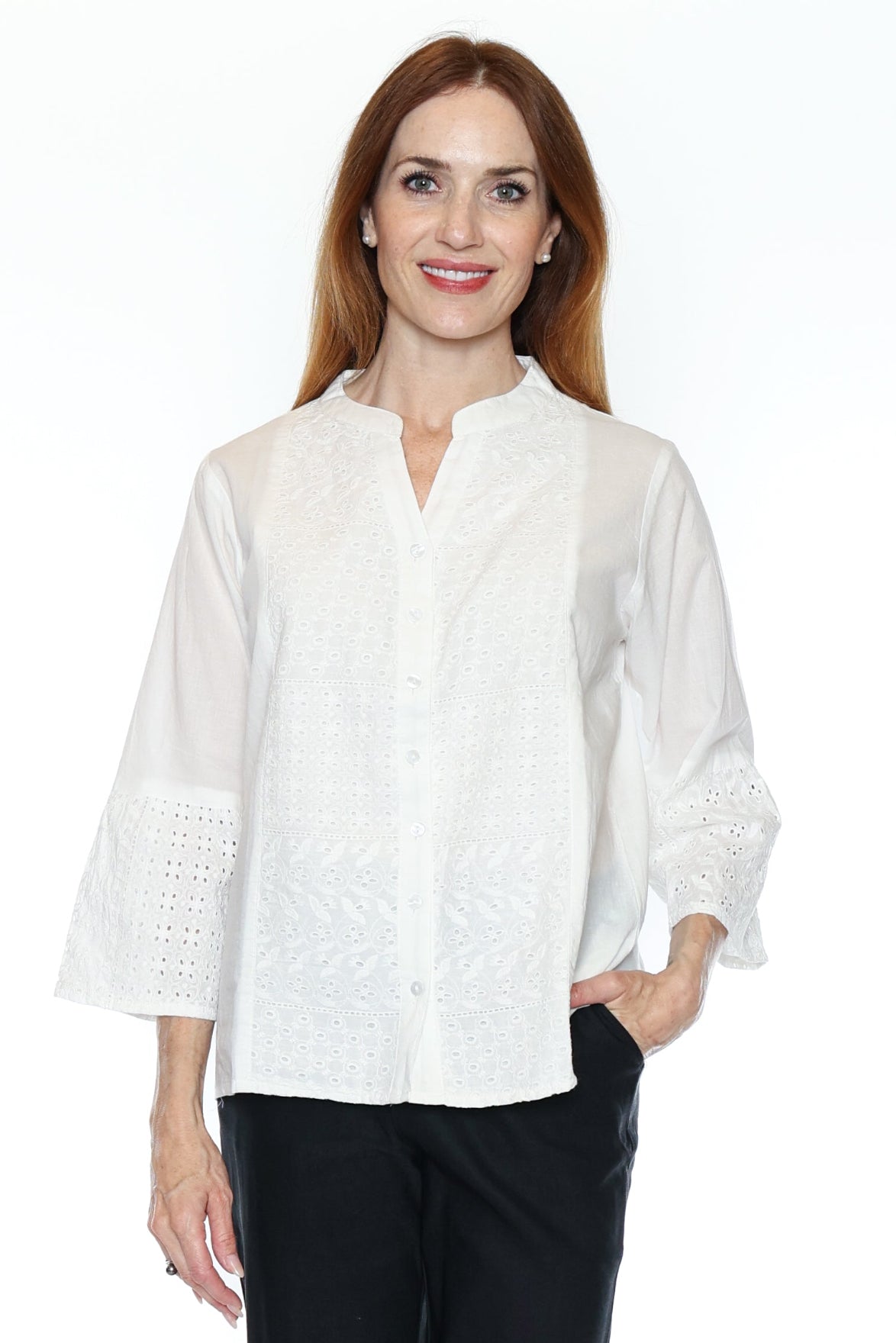 Romantic Eyelet Cotton Blouse