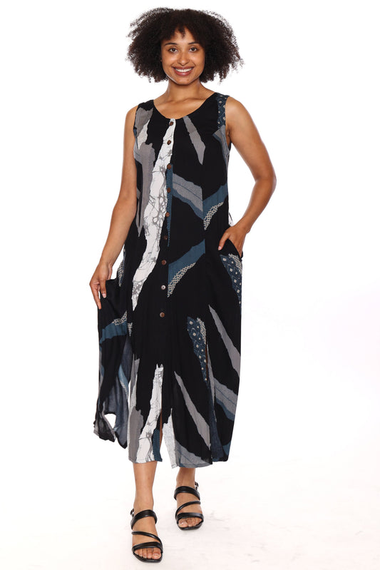 Coastal Rhythm Sleeveless Maxi Dress