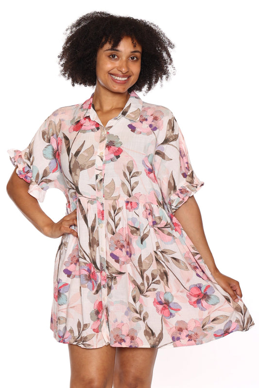 Blush Bloom Relaxed Fit Mini Dress