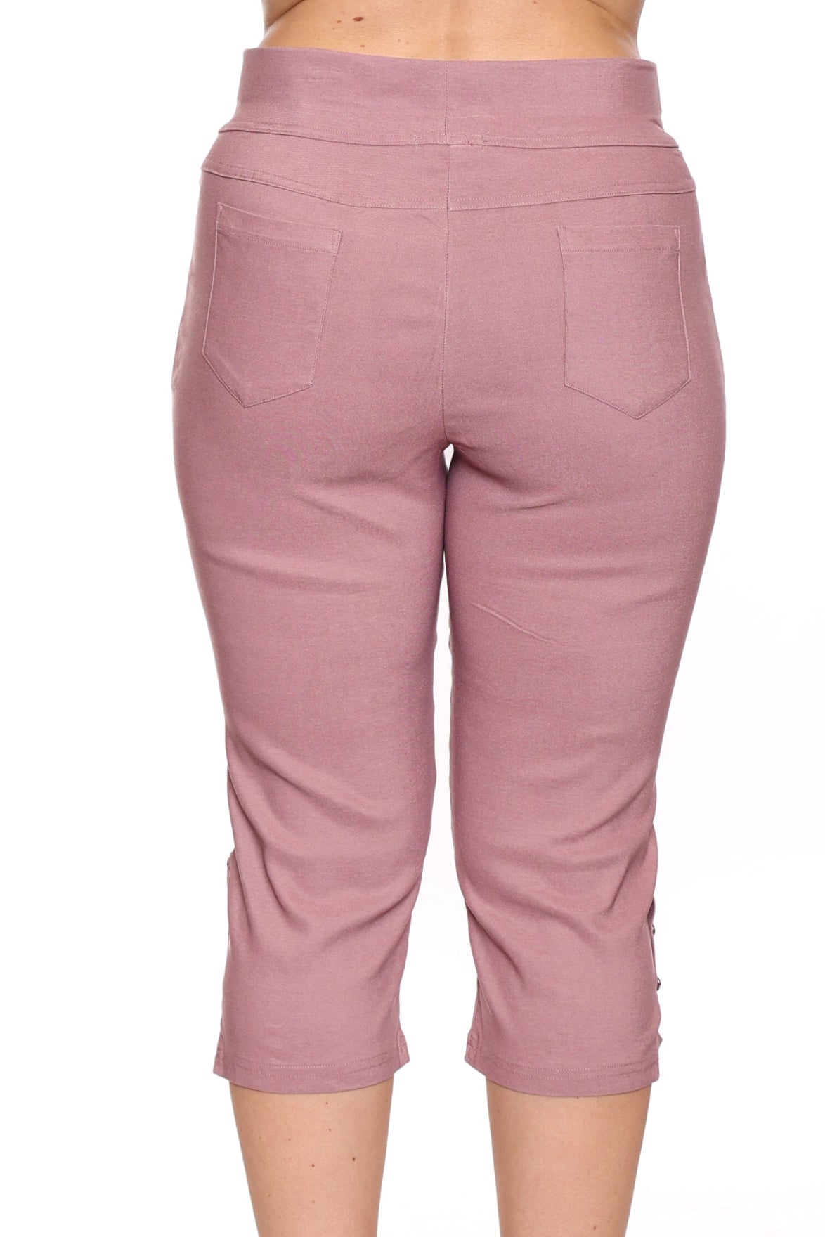 Lyra Button-Hem Capri Pants