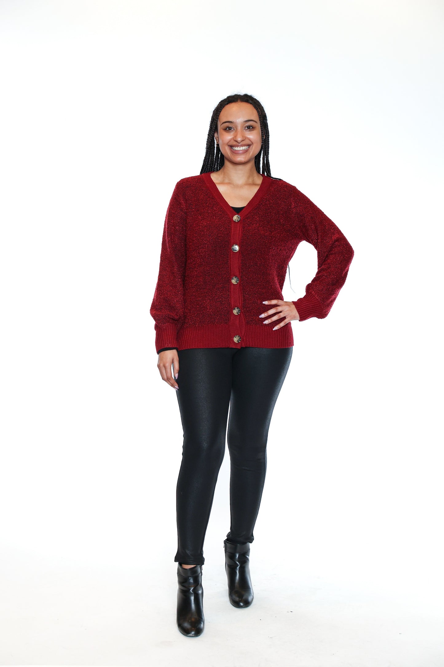 Cozy Button-Front Knit Cardigan