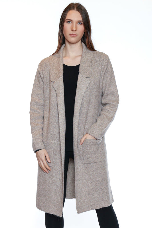 Textured Open-Front Coat