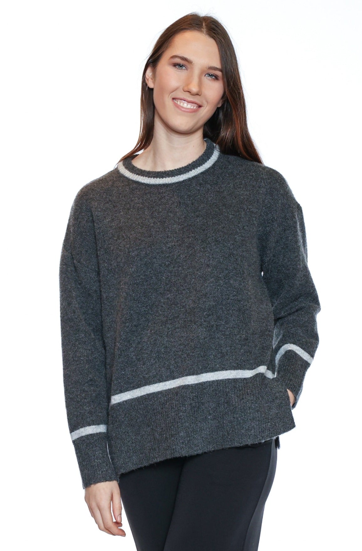Contrast Trim Knit Pullover