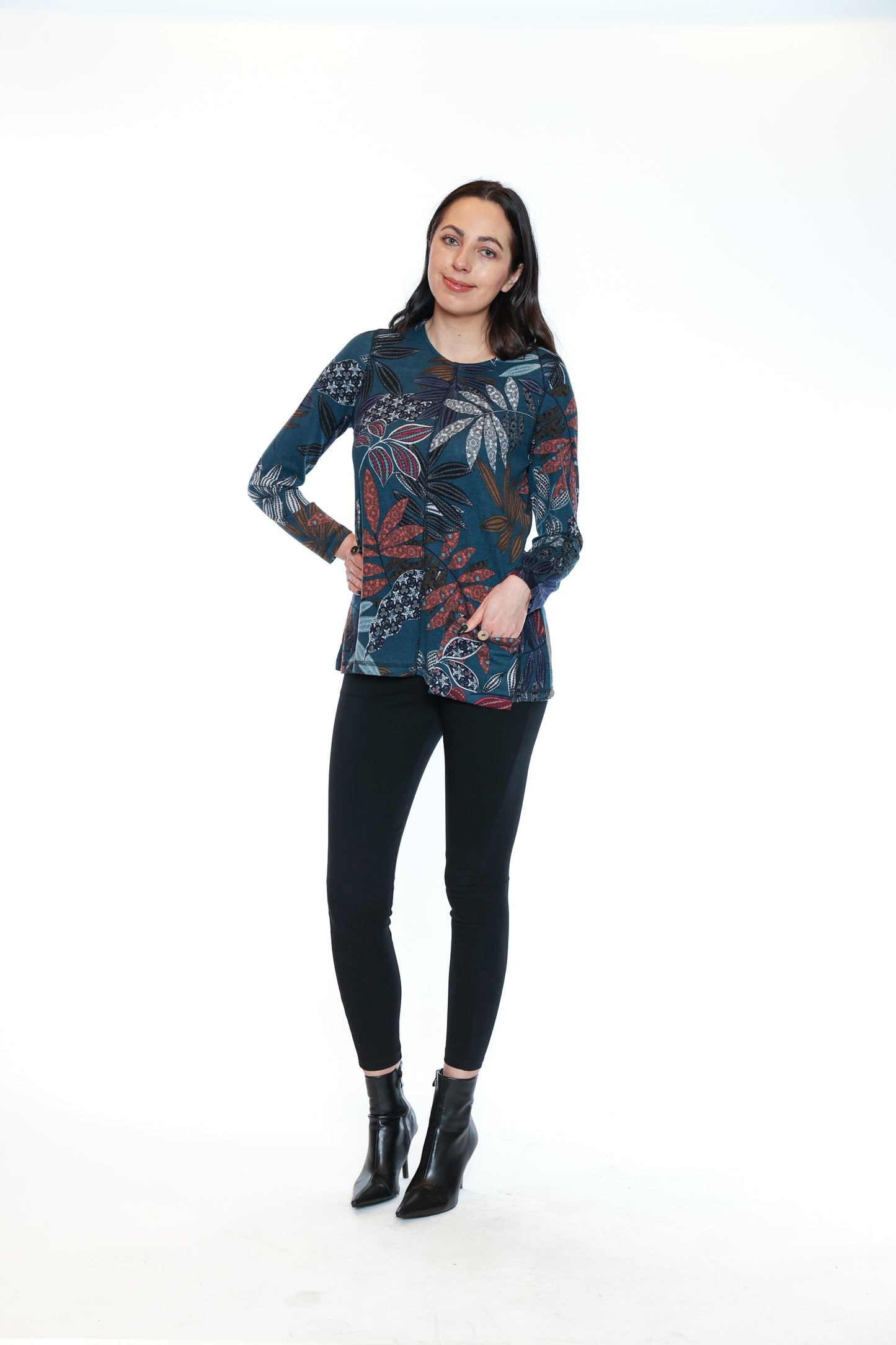 Floral Patch Pocket Tunic