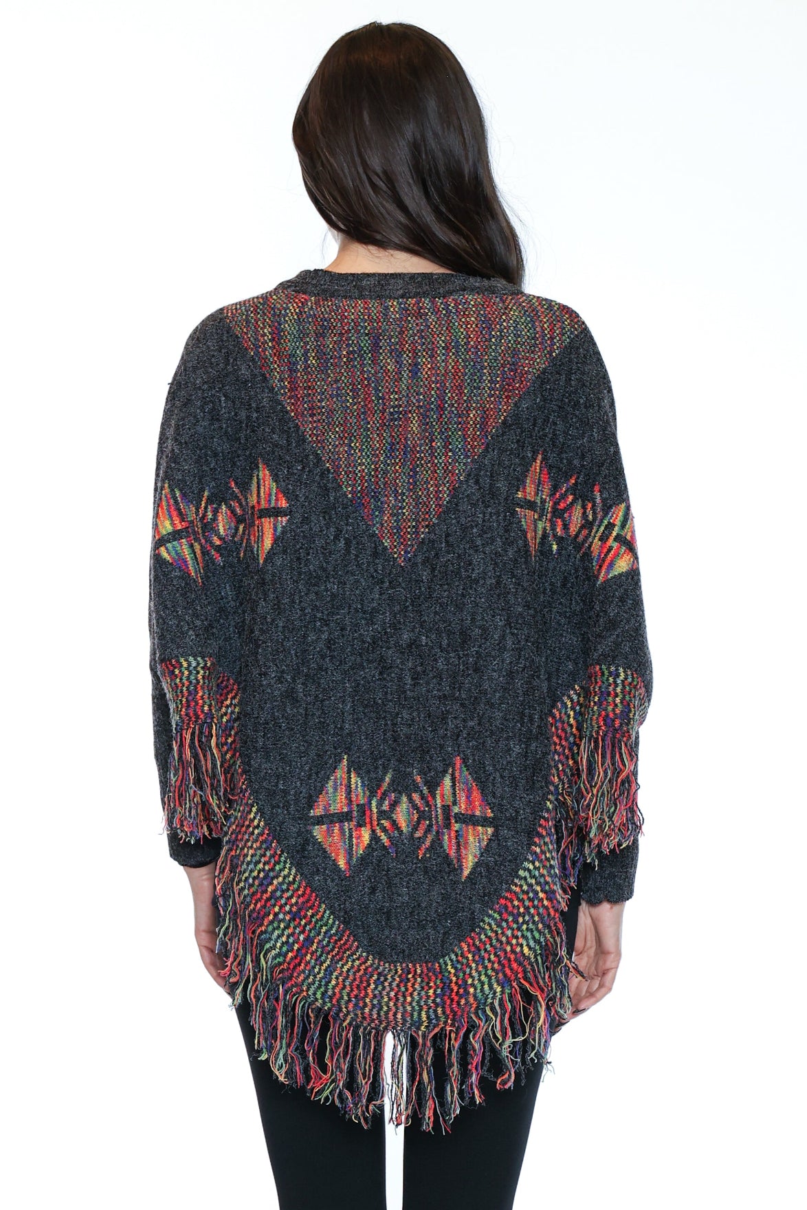 Fringed Knit Poncho