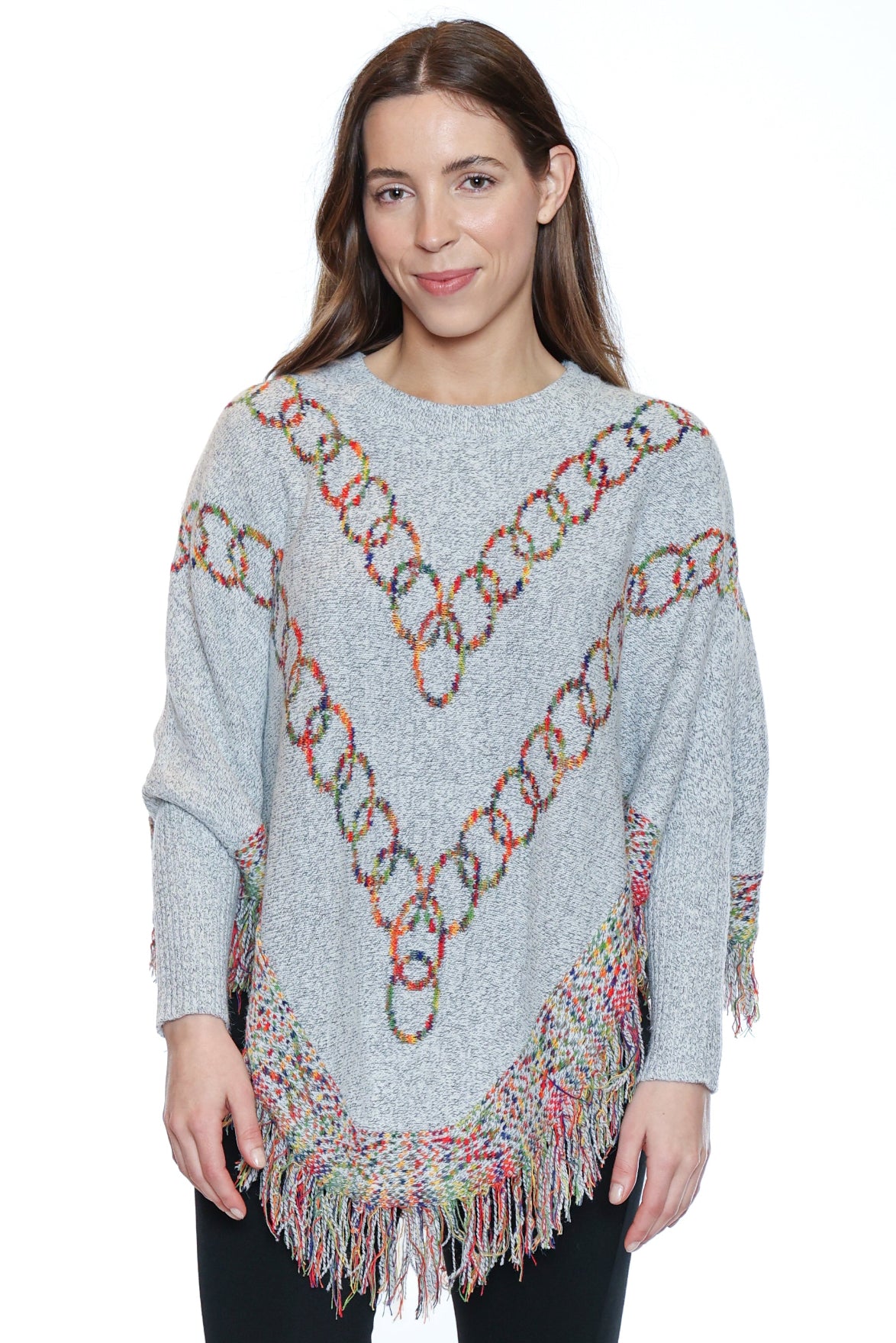 Fringed Knit Poncho