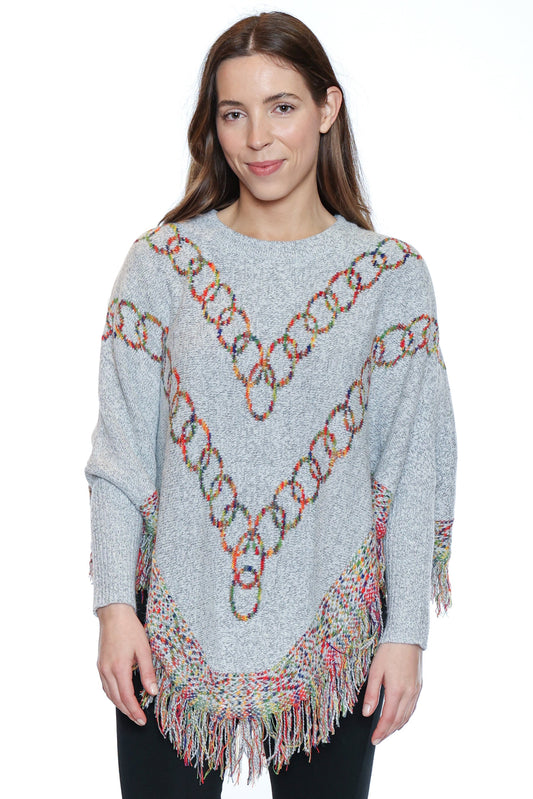 Fringed Knit Poncho