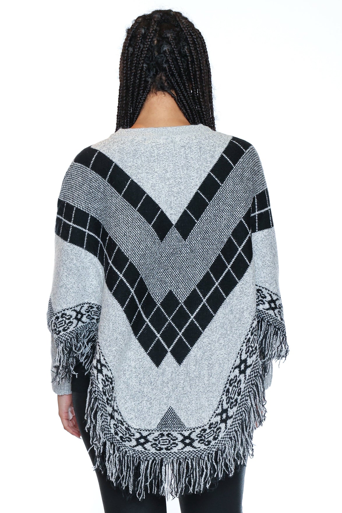 Cozy Fringe Knit Poncho