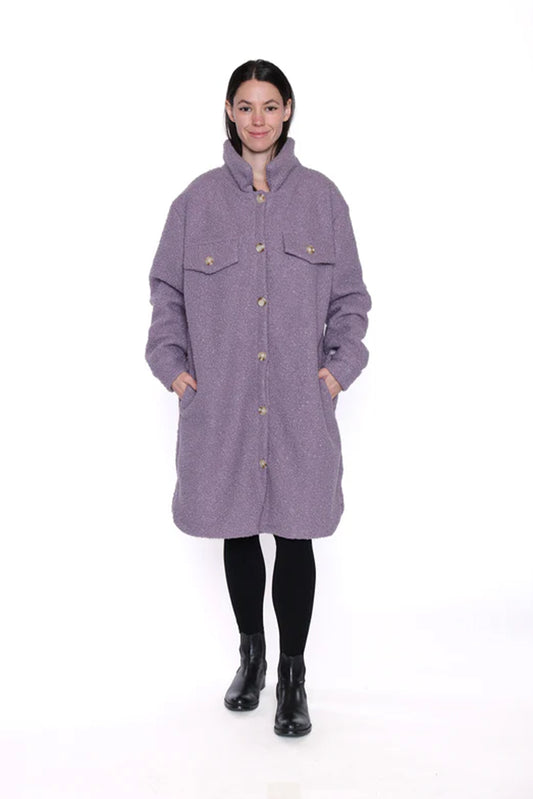 Textured Button-Up Coat