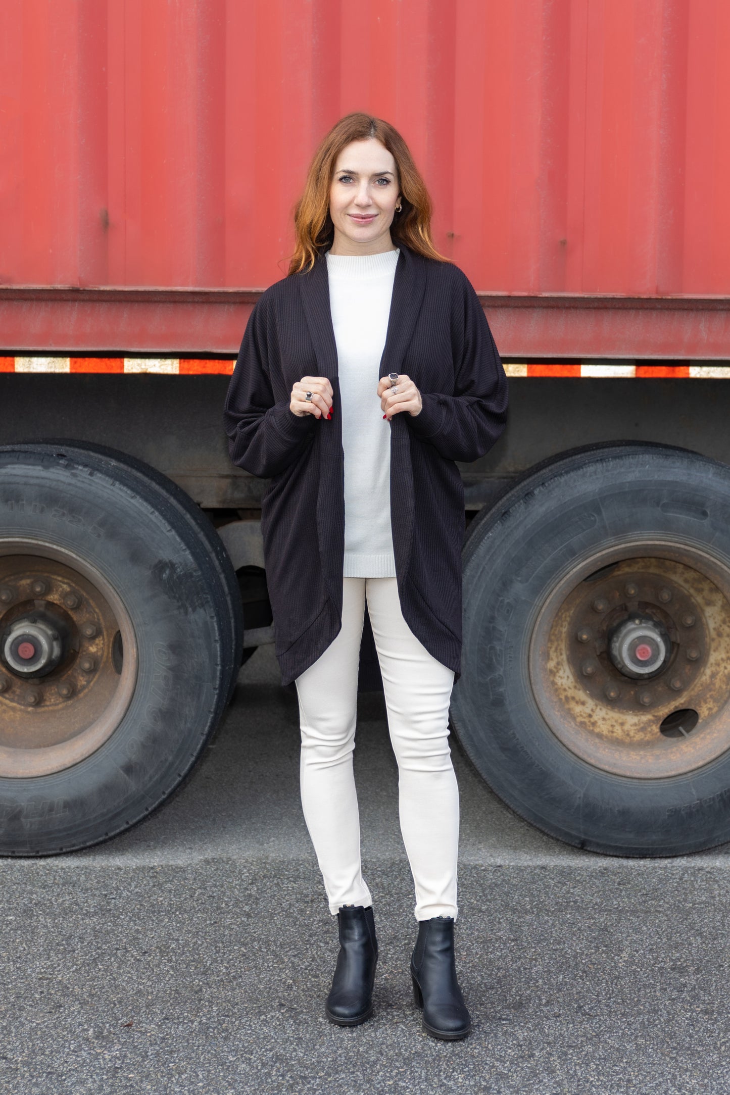 Open- Front Cocoon Cardigan