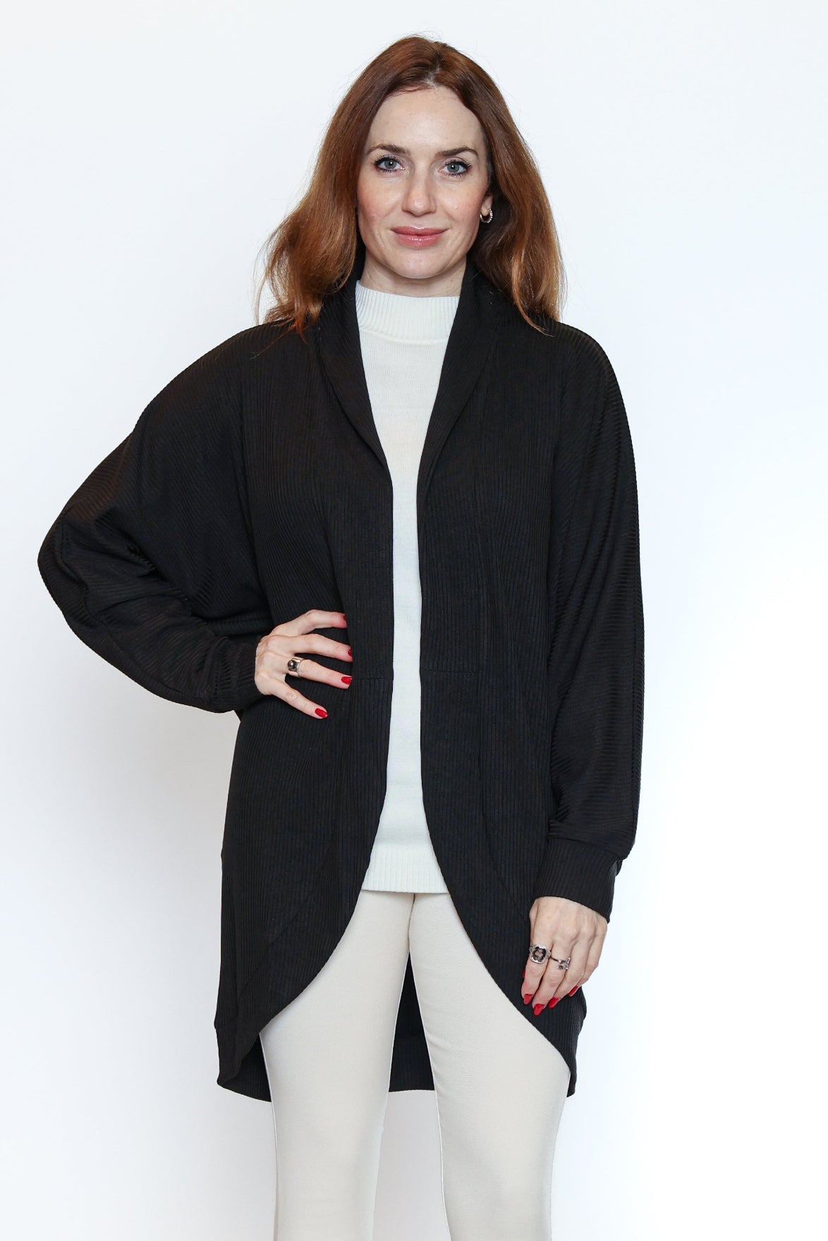Open- Front Cocoon Cardigan