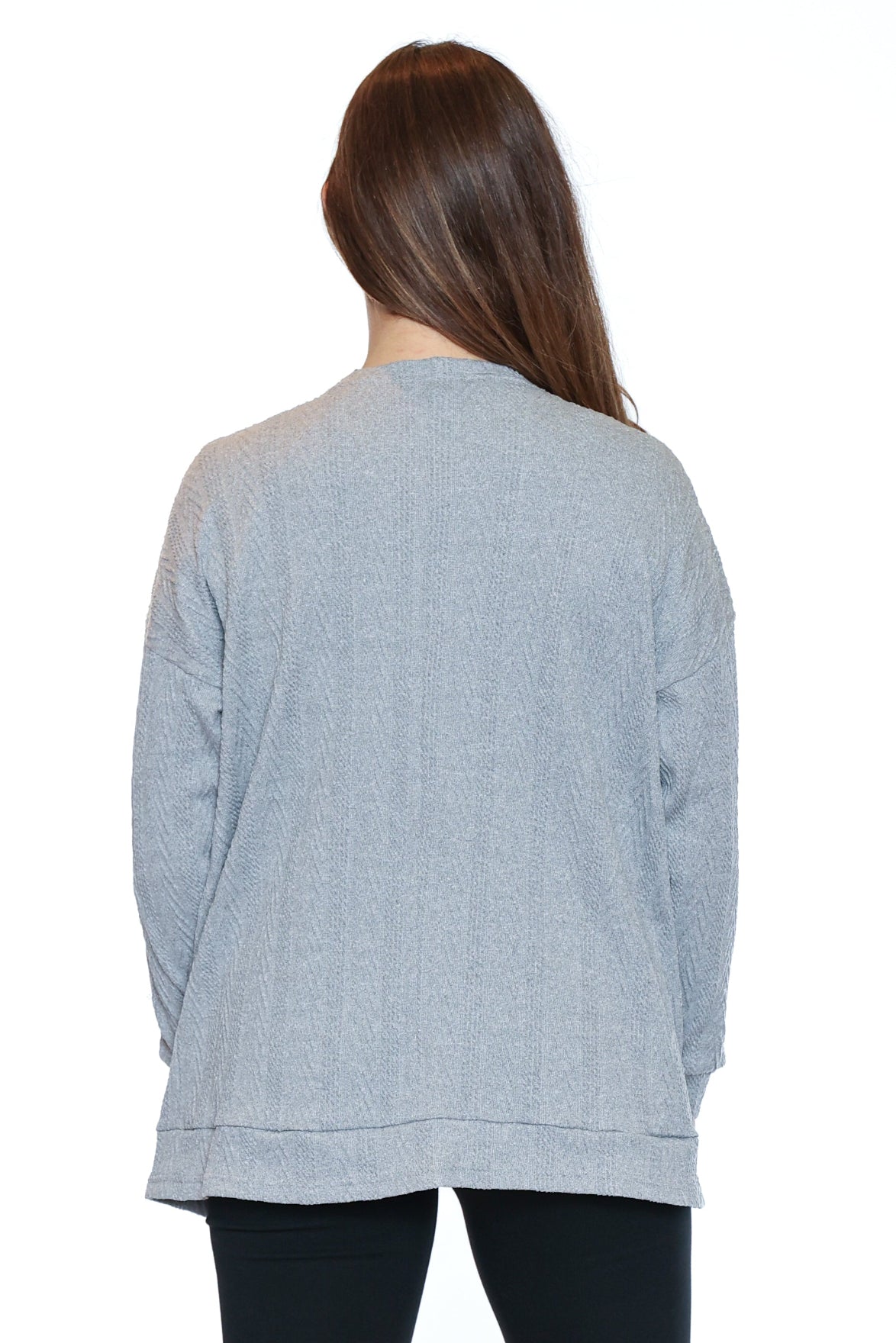 Textured Open-Front Cardigan