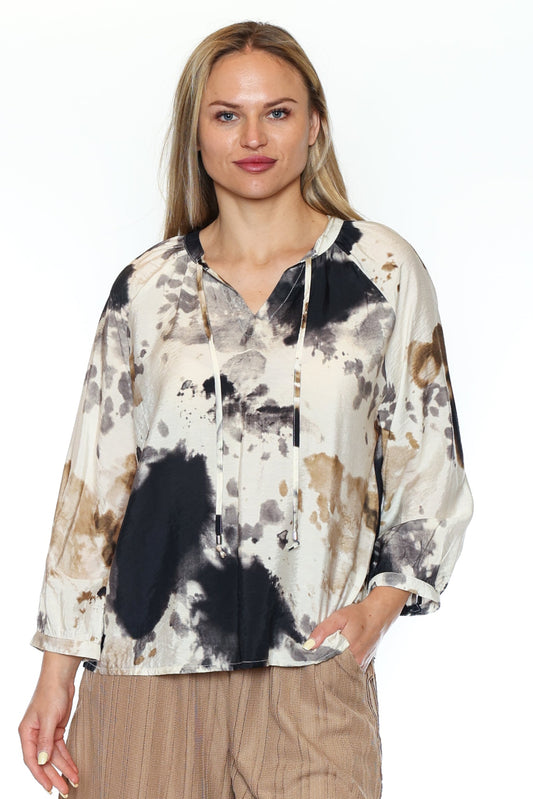 Printed Tie-Dye Long Sleeve Top