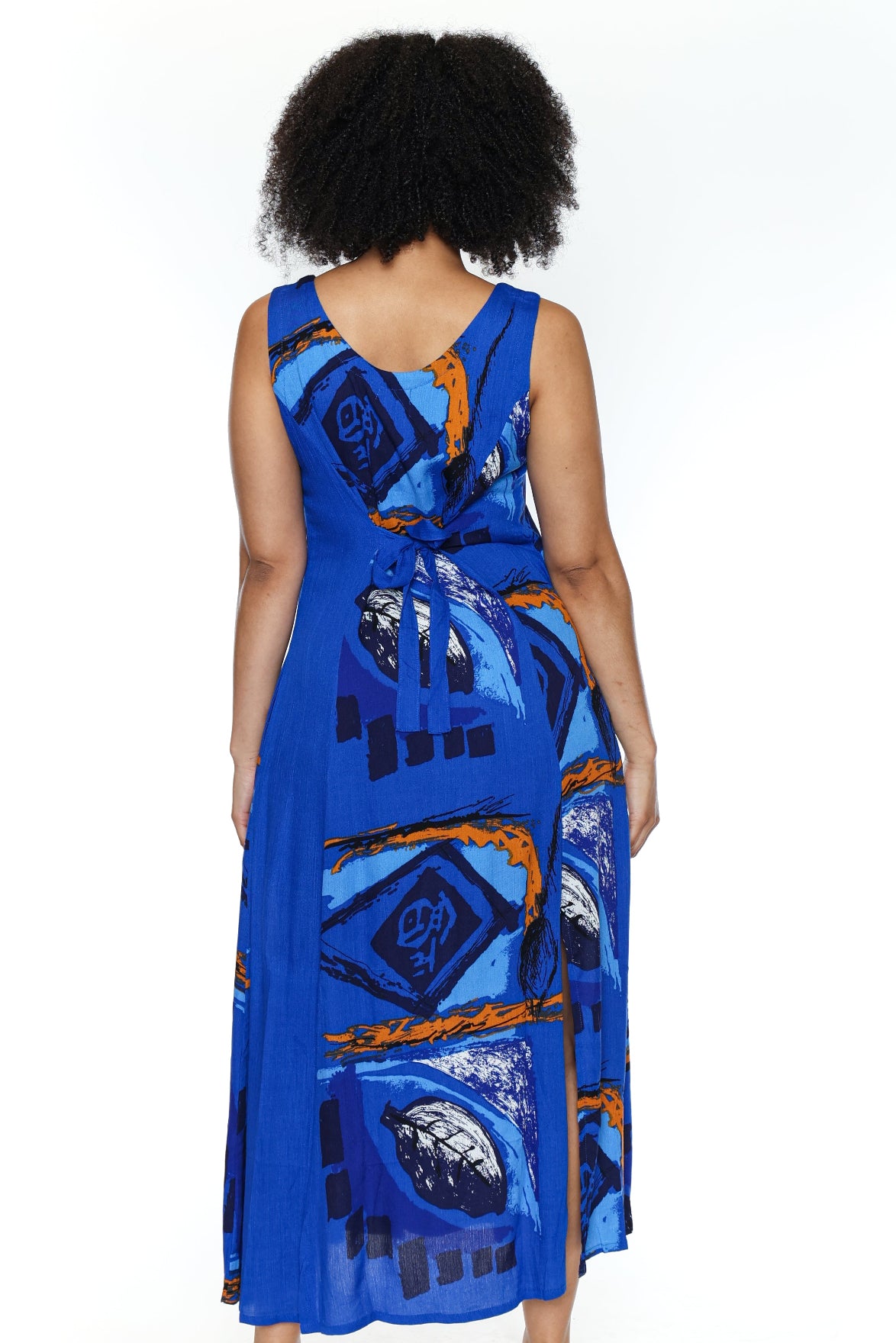 Sleeveless Button-Front Maxi Dress