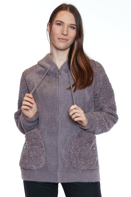 Plush Hooded Zip Jacket