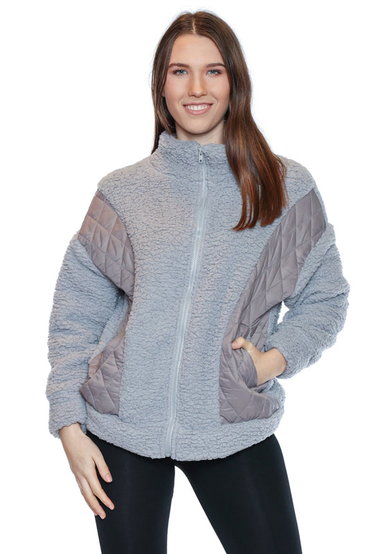 Quilted Contrast Zip Jacket