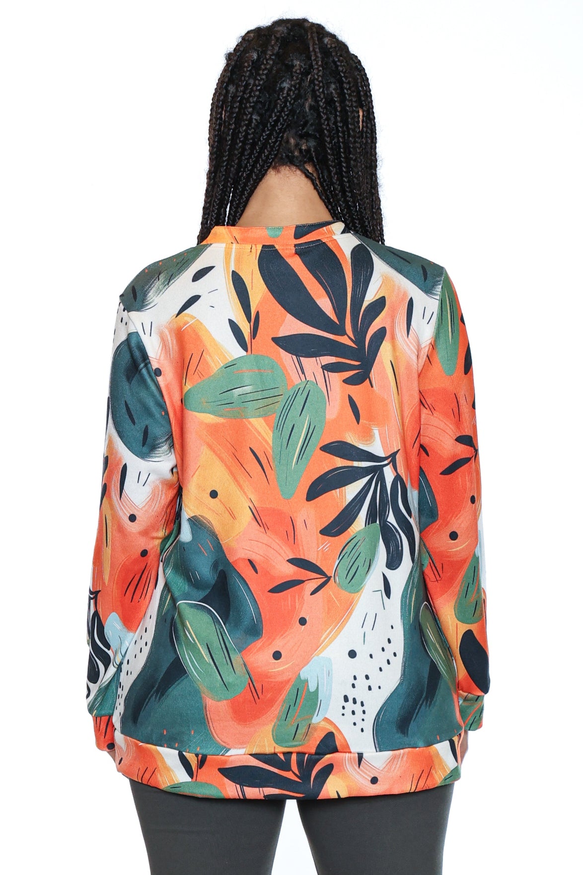 Abstract Zip-Neck Top