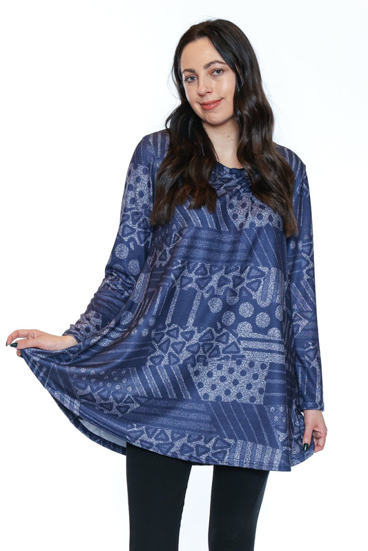 Printed A-Line Tunic Top