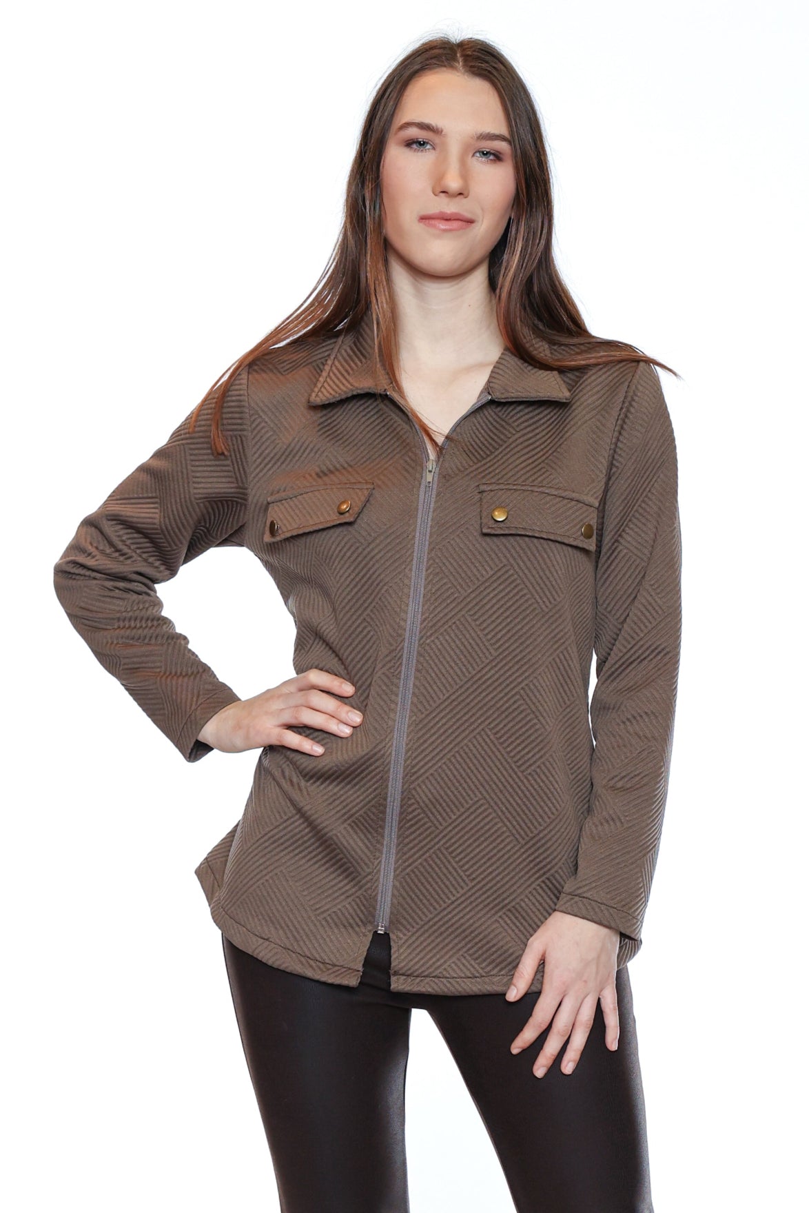 Zip-Front Shirt Jacket