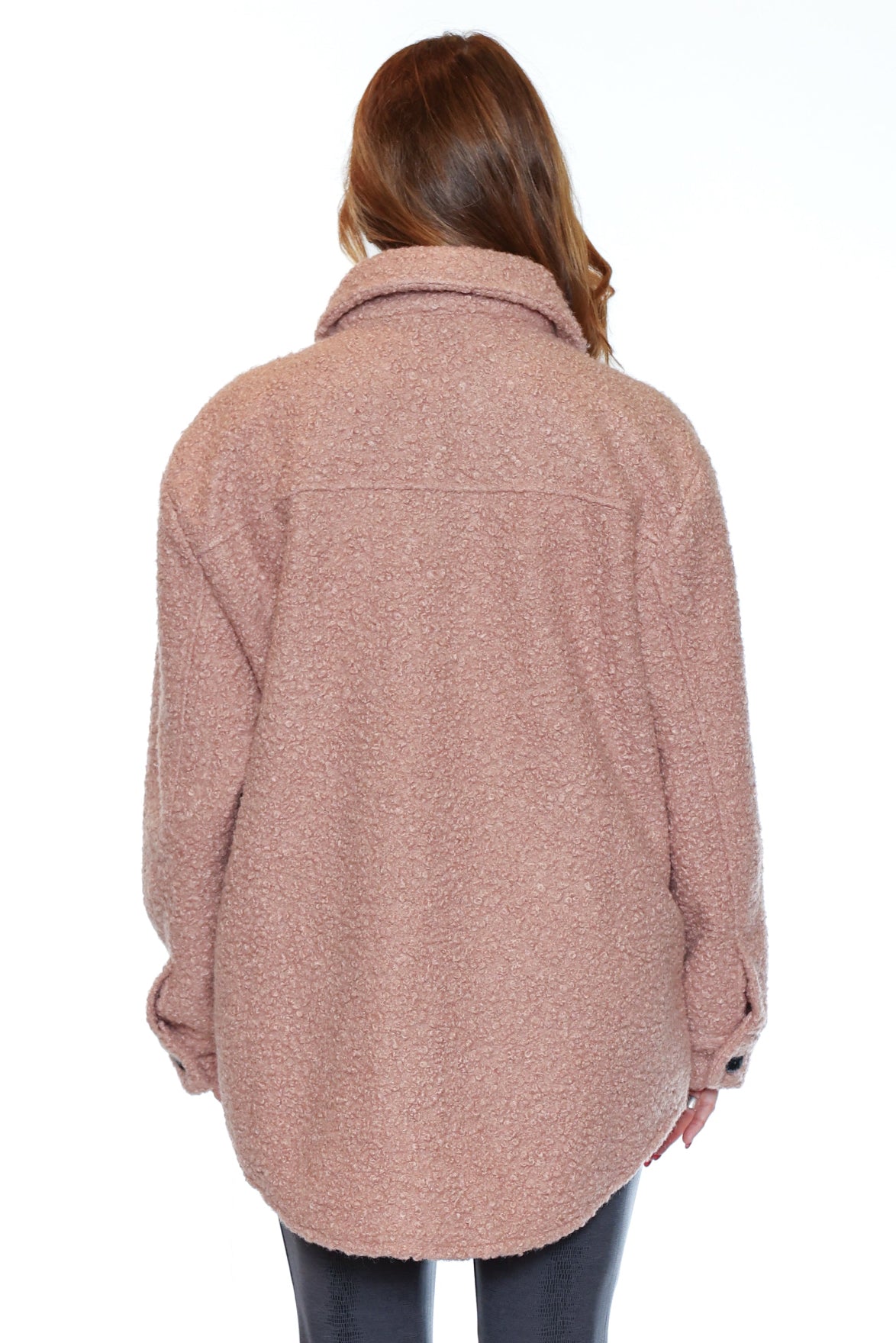 Boucle Button-Front Overshirt