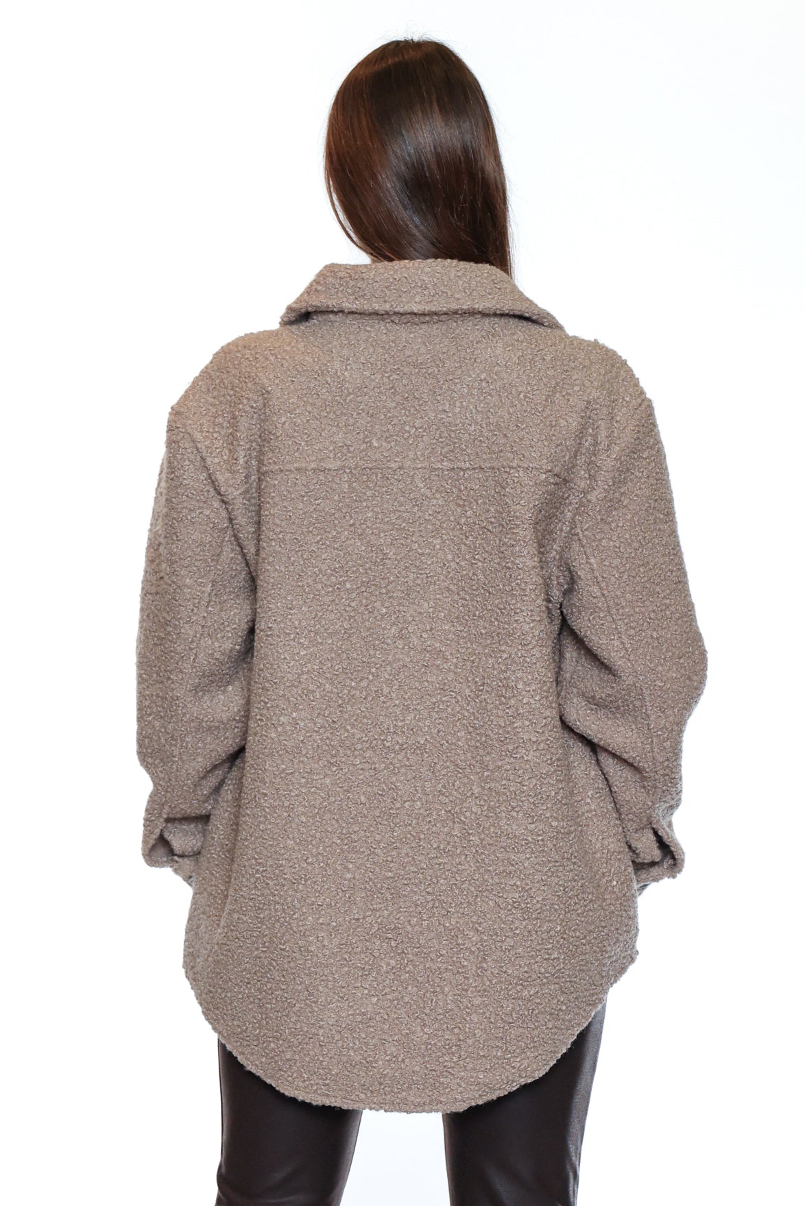 Boucle Button-Front Overshirt