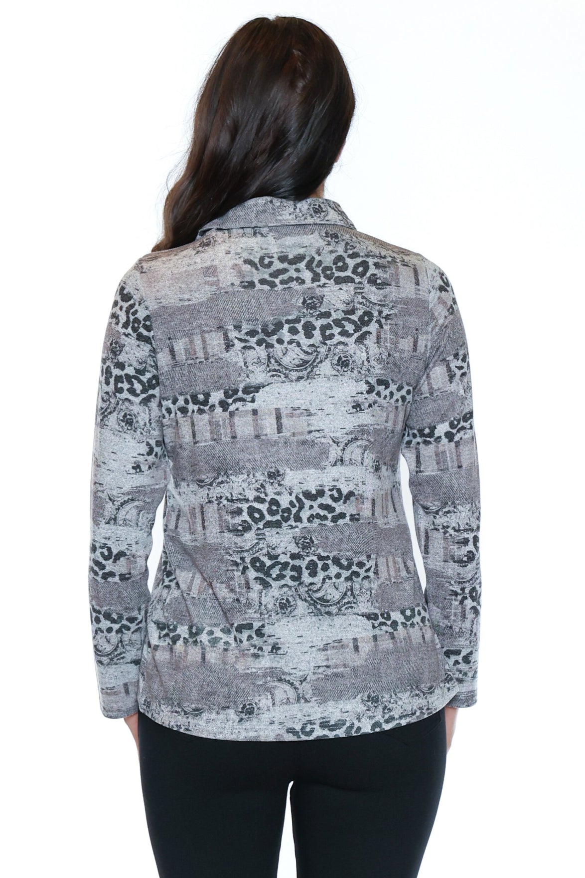 Soft Textured Print Pullover