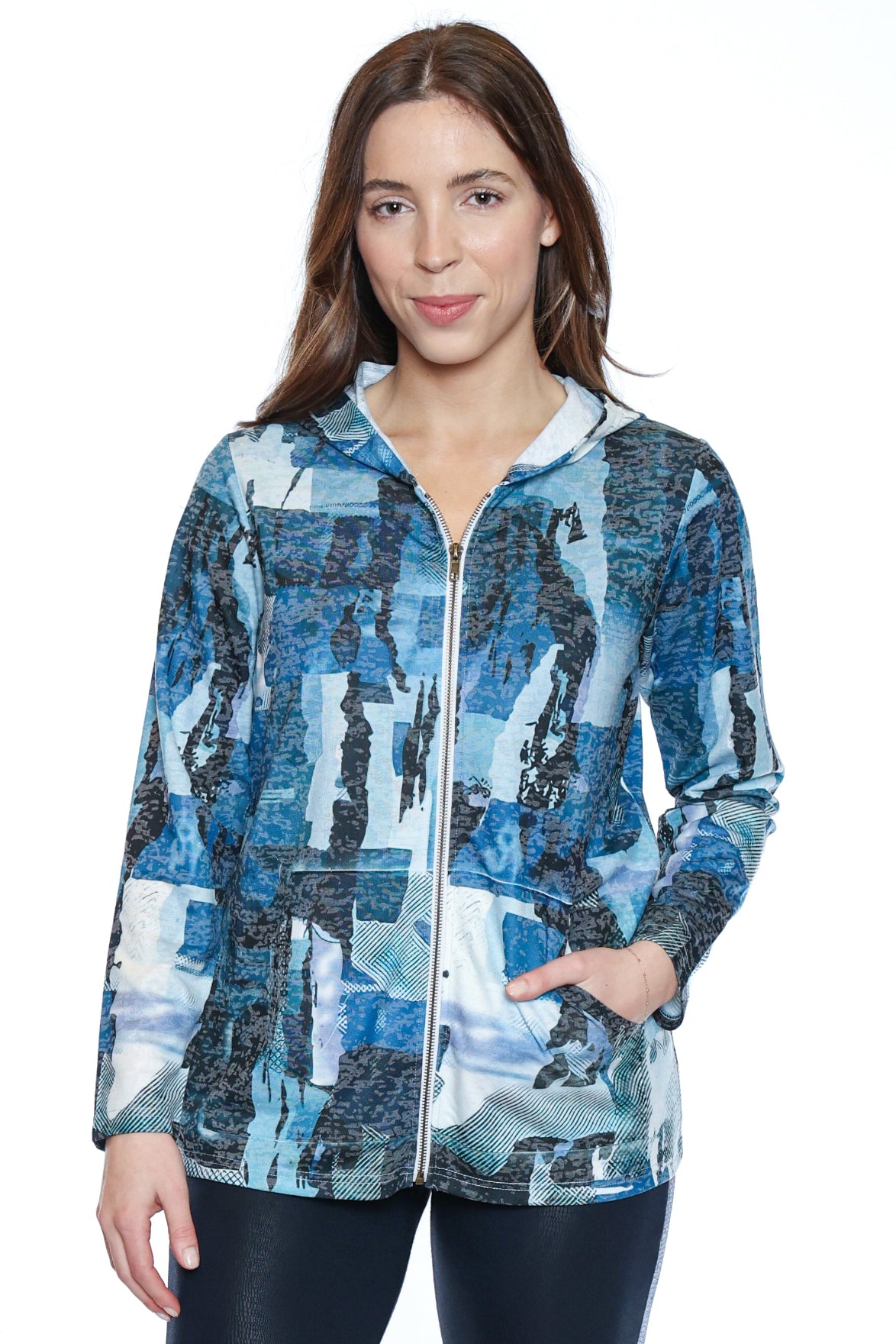 Patchwork Zip Hoodie Jacket