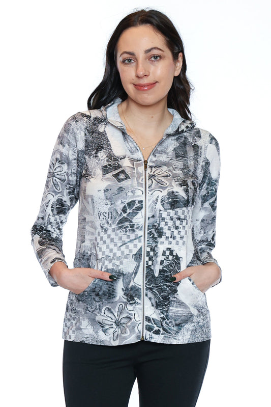 Patchwork Zip Hoodie Jacket