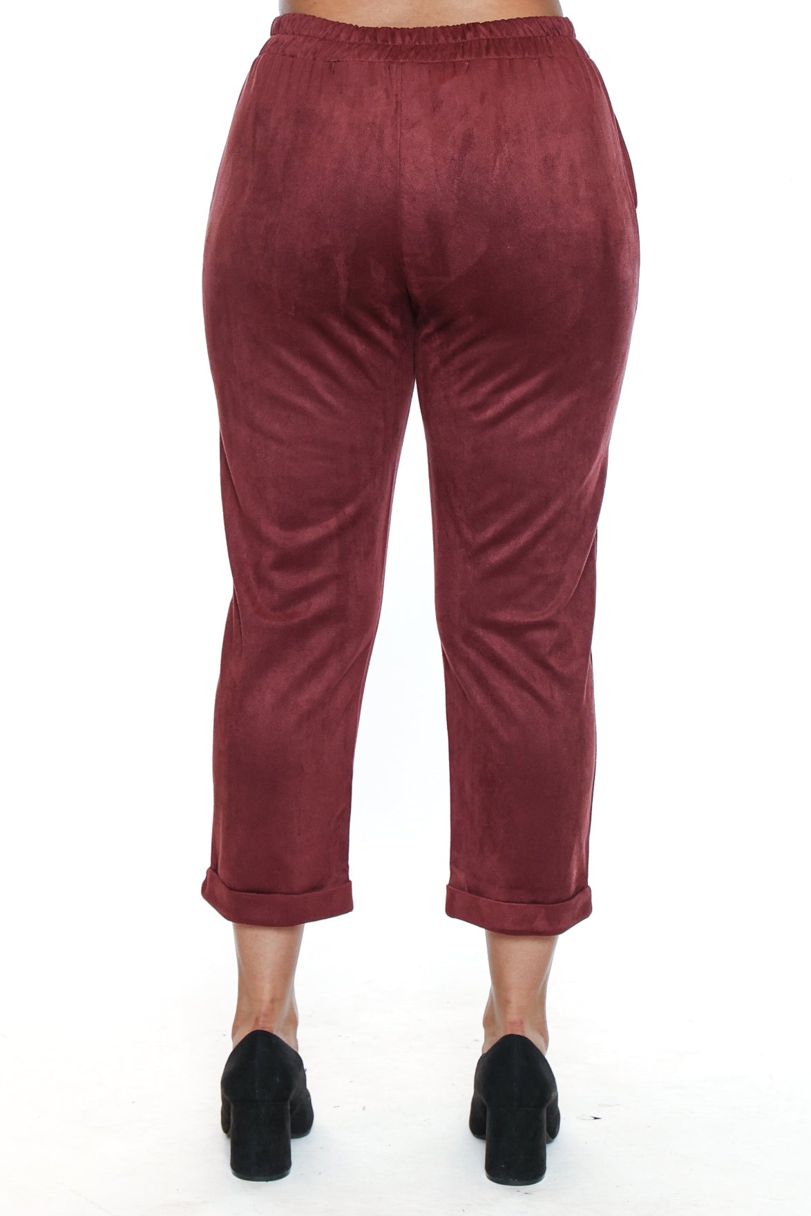Suede Straight-Leg Pant