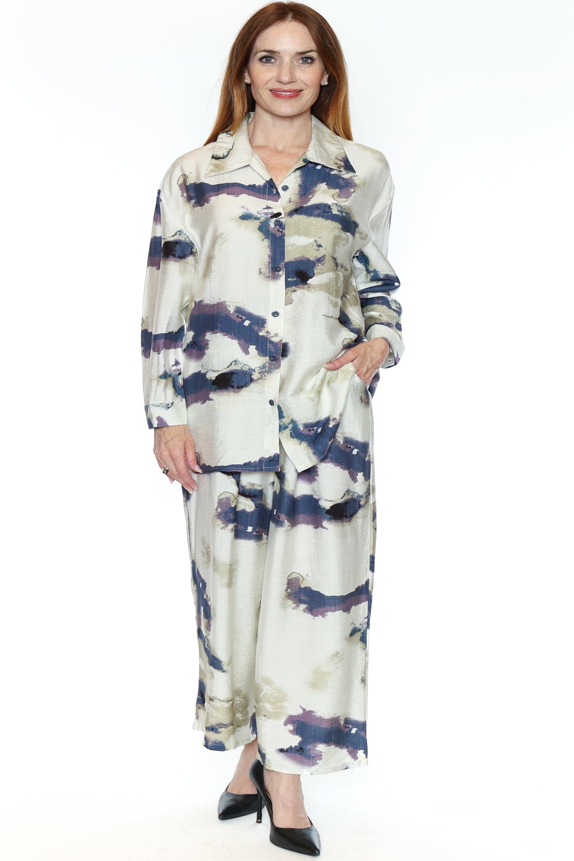 Abstract Brushstroke Button-Down Set