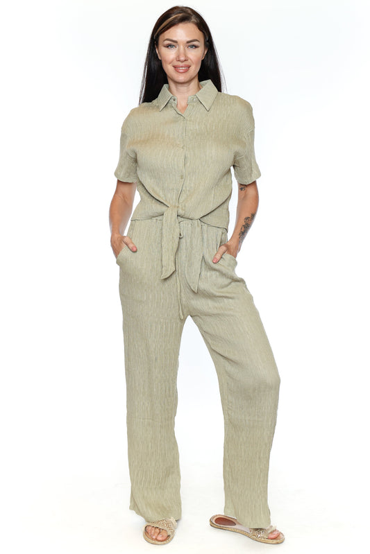 Button-Front Stretch Top