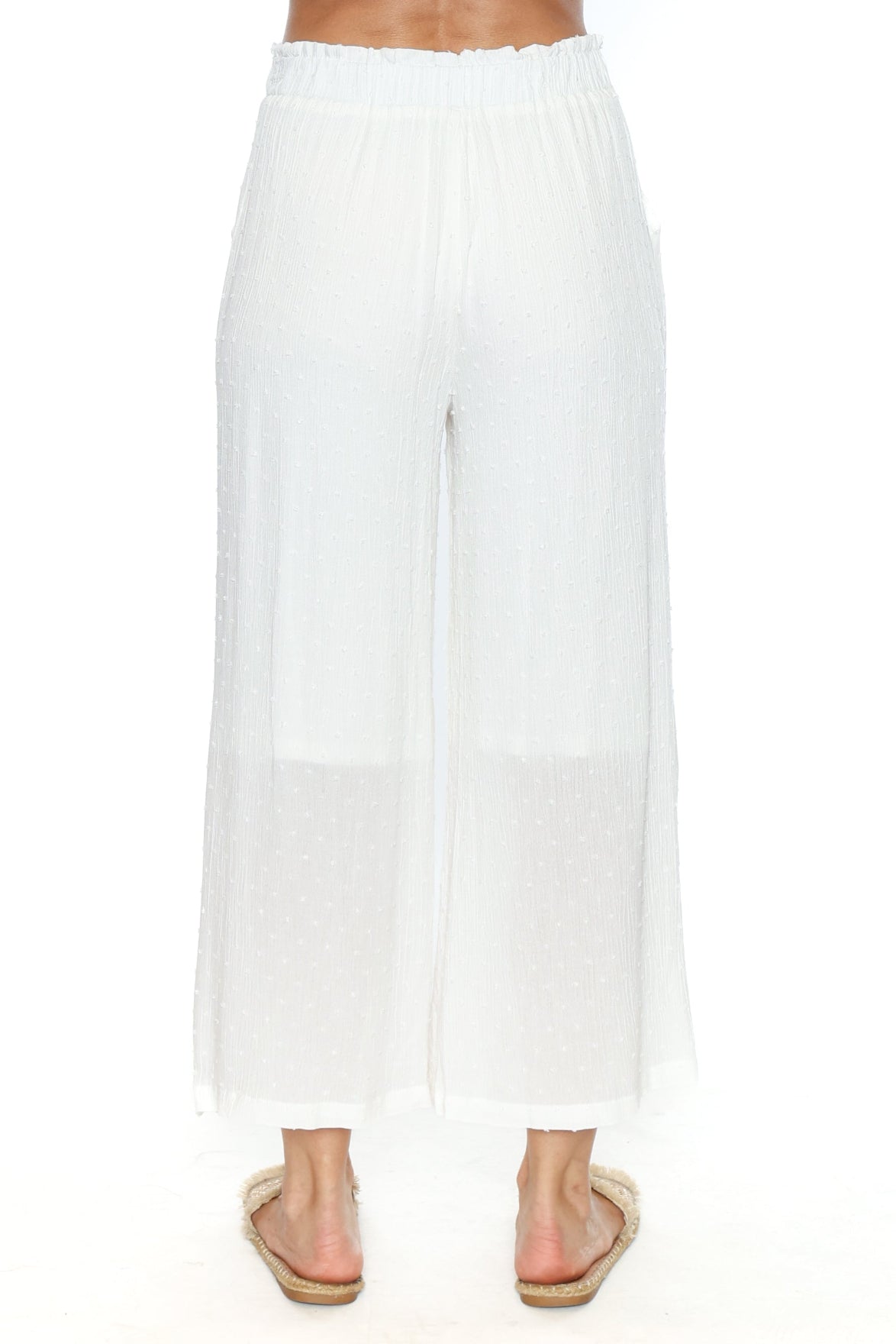 Swiss Dot Wide Leg Pants