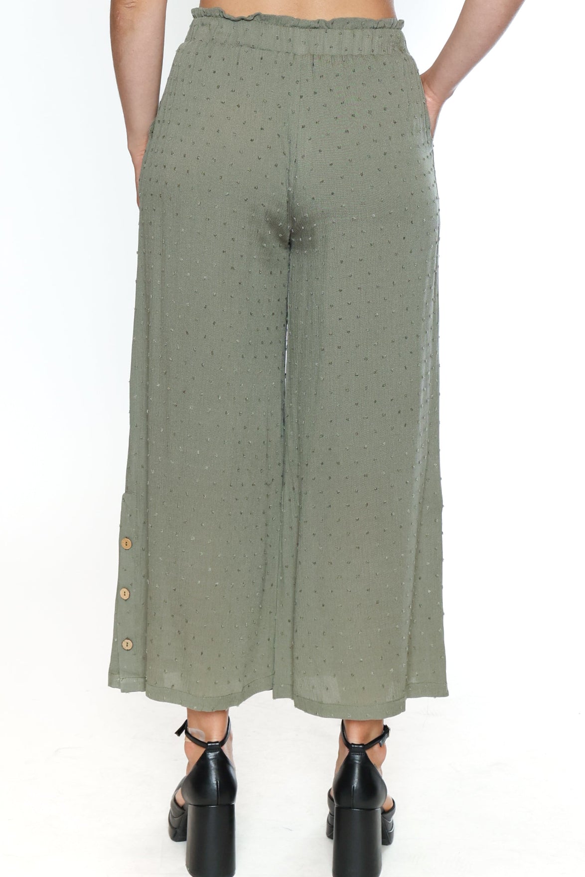 Swiss Dot Wide Leg Pants