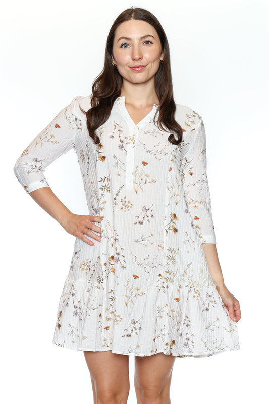 Meadow Breeze Long Sleeve Mini Dress