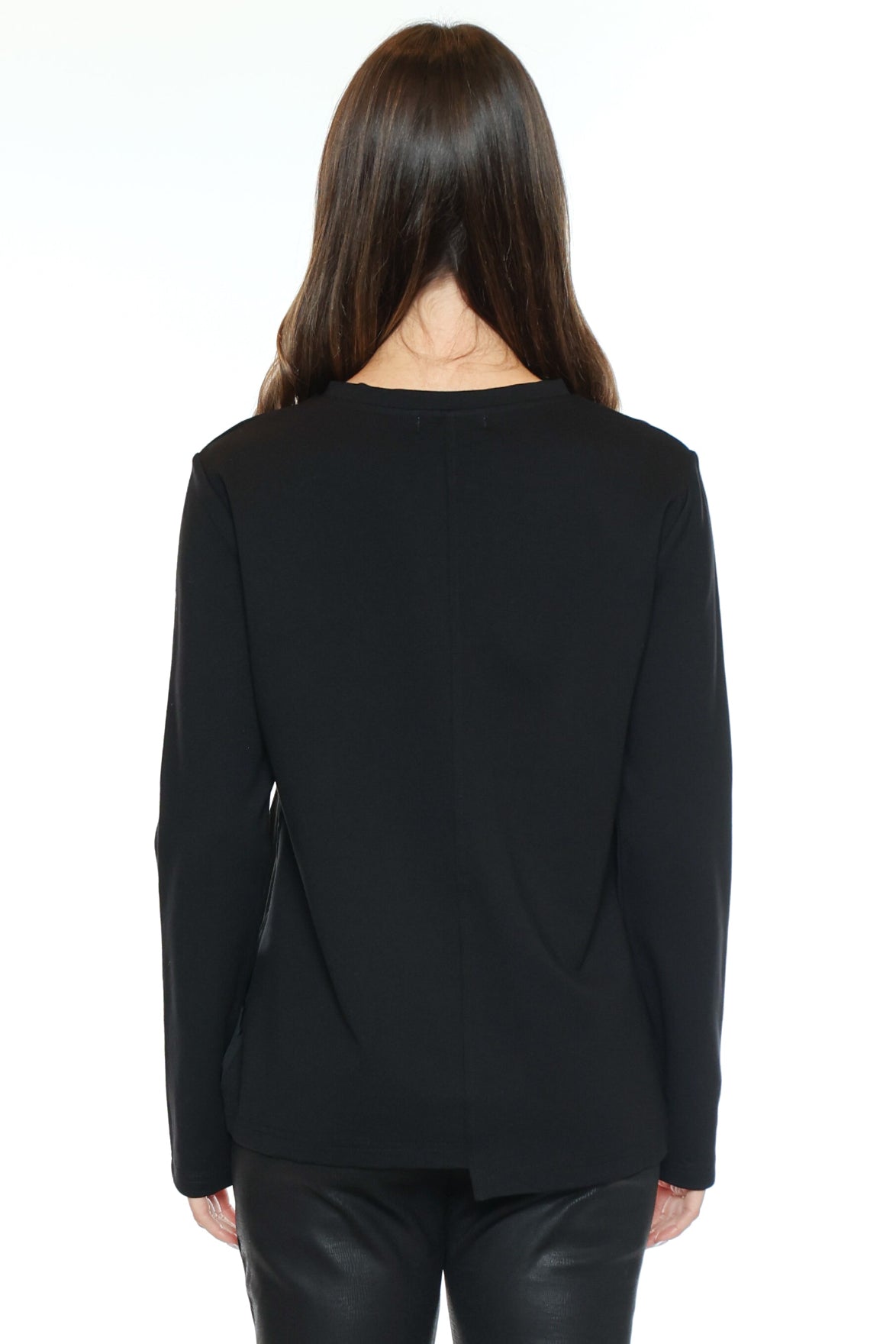 Mixed Media Button Detail Top