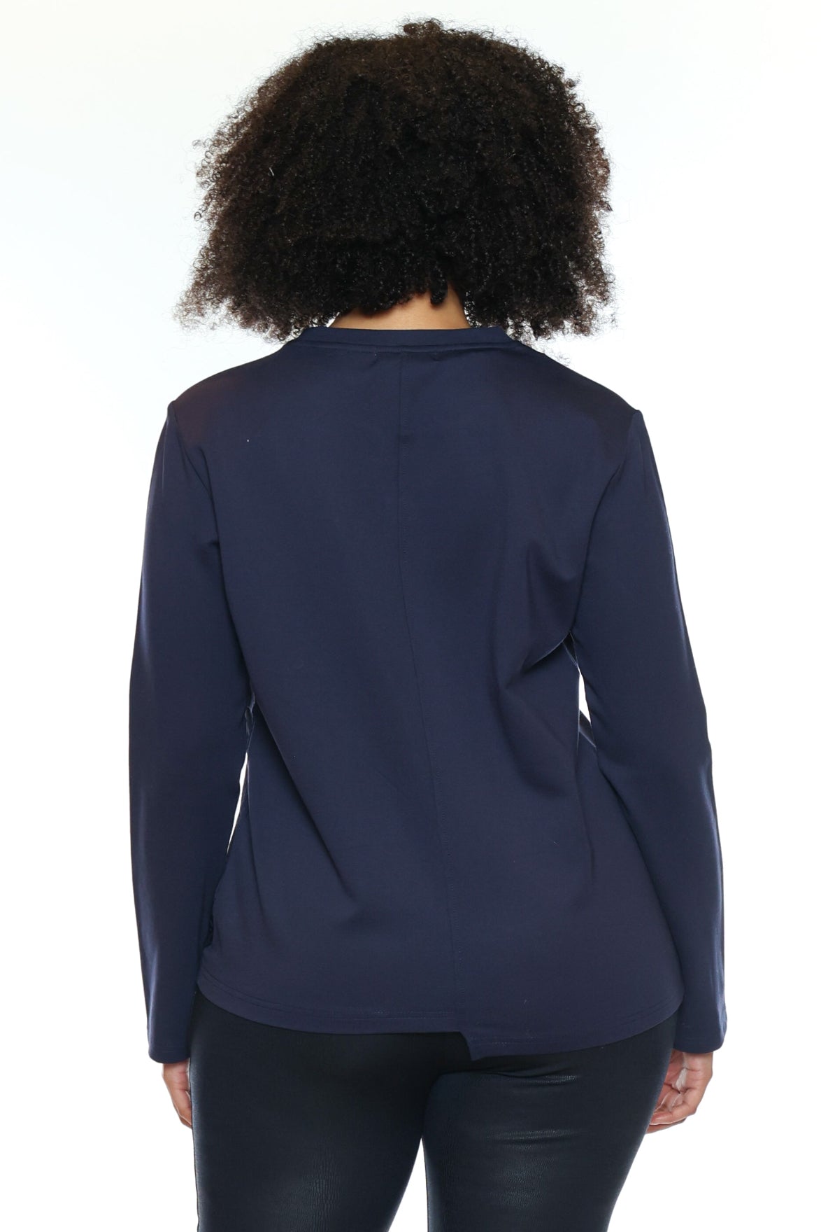 Mixed Media Button Detail Top