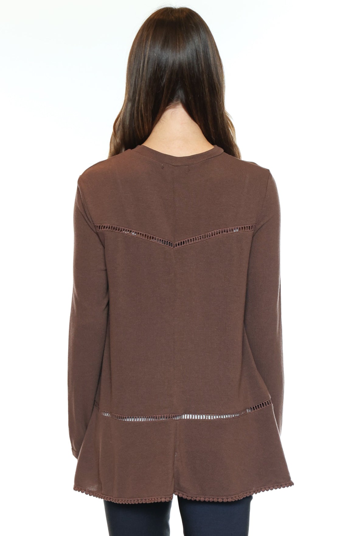 Ladder Trim Peplum Tunic
